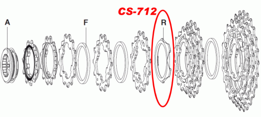 CAMPAGNOLO　CS-712 スプロケット用スペーサー(2.3mm厚)