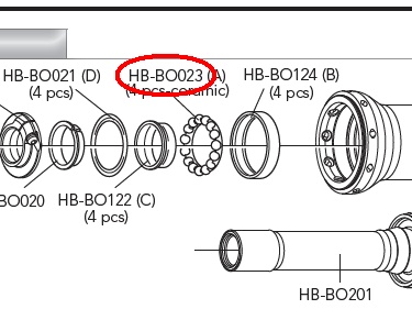 カンパニョーロ　HB-BO023ハブ用セラミックベアリング(1個)　