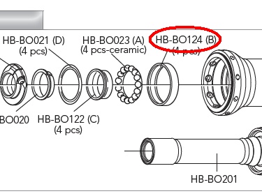 カンパニョーロ　HB-BO124フロントハブ用ベアリングカップ(1個)