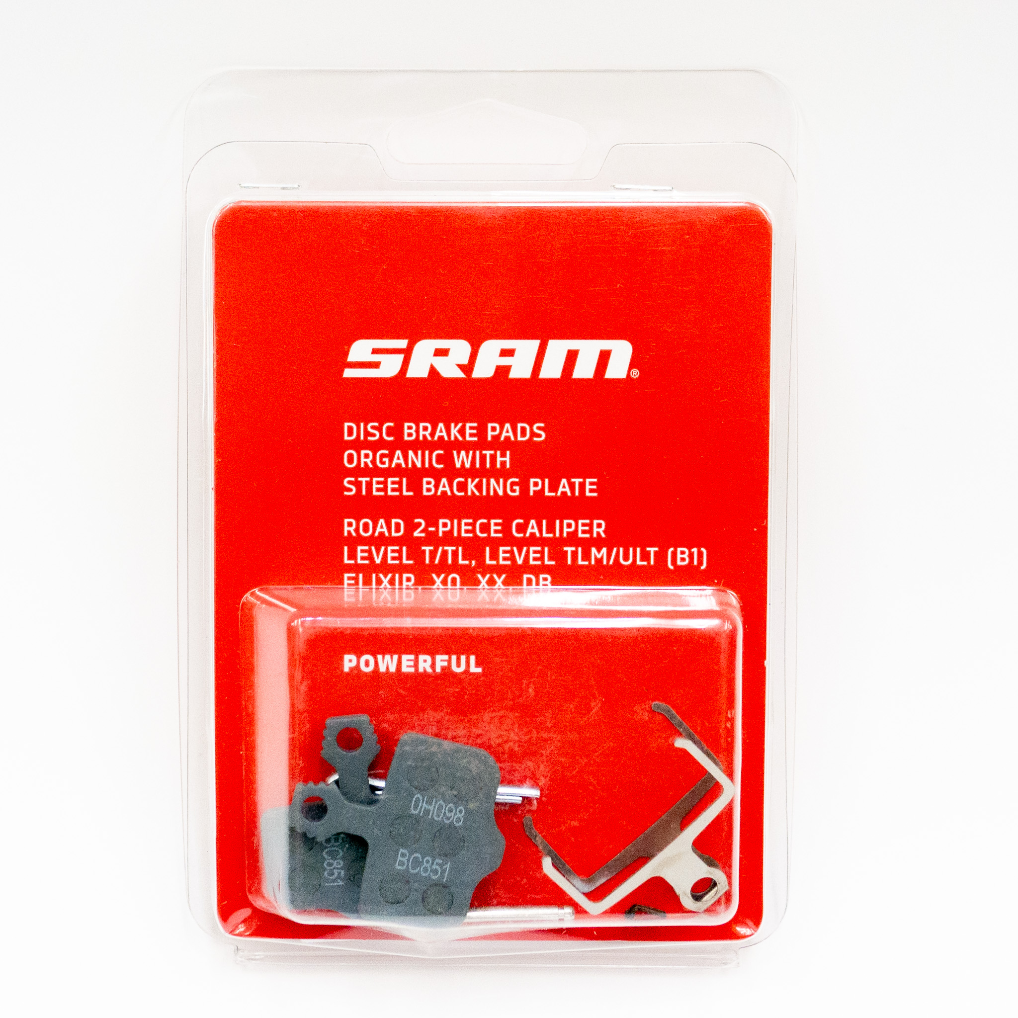SRAM　RED/FORCE eTAP AXS HRD(2ピース)用ディスクブレーキパッド  Organic・Steelプレート(POWERFUL/00.5315.035.031)